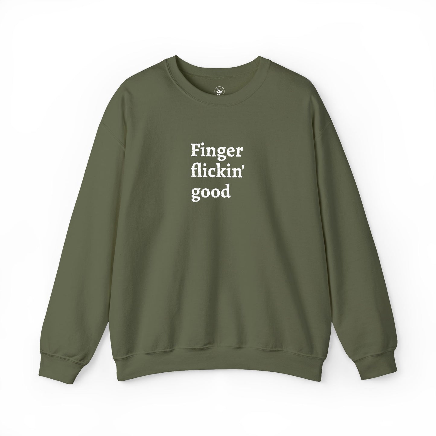 Finger Flickin' Good Sweatshirt — Funny Comfort Food Crewneck