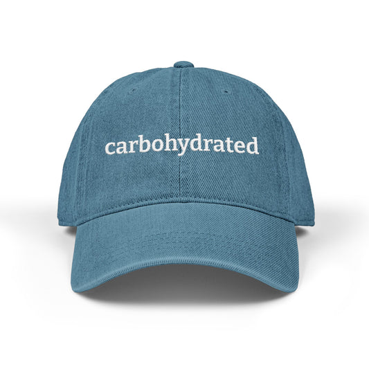 "Carbohydrated" Embroidered Denim Baseball Cap