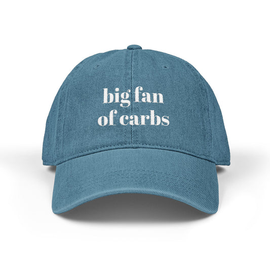 big fan of carbs denim hat