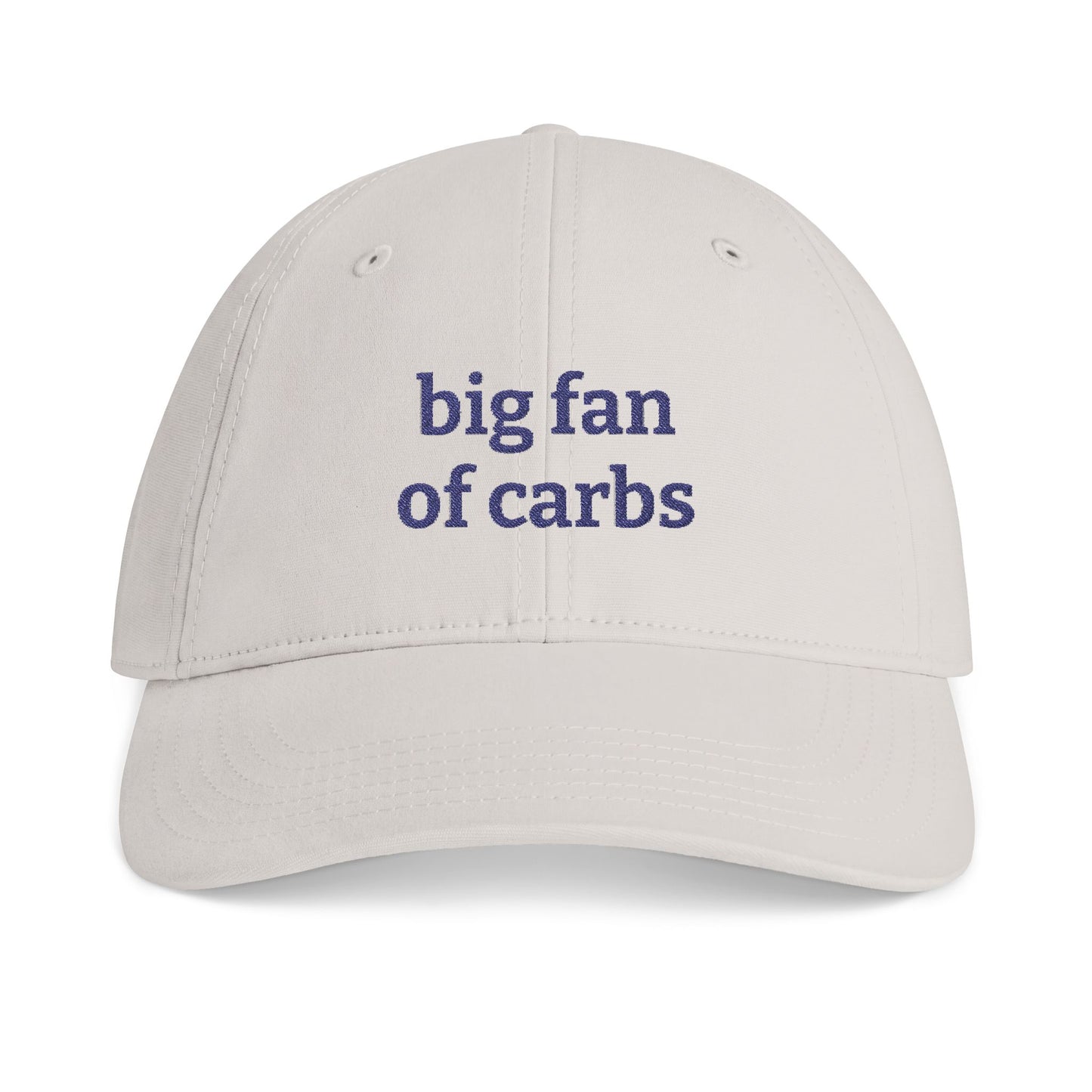 "big fan of carbs" Embroidered Cotton Baseball Cap